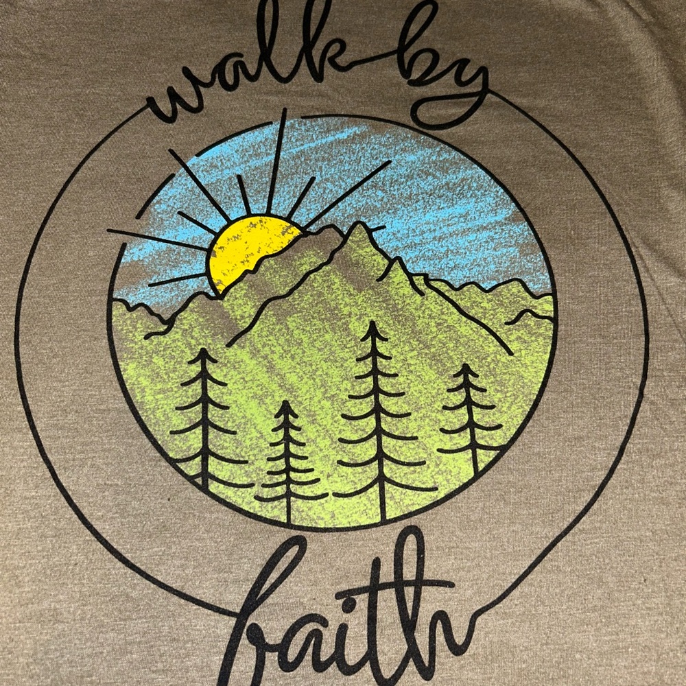 Love In Faith Long Sleeve T-Shirt Heather Army Green XL Unisex - Picture 3 of 3